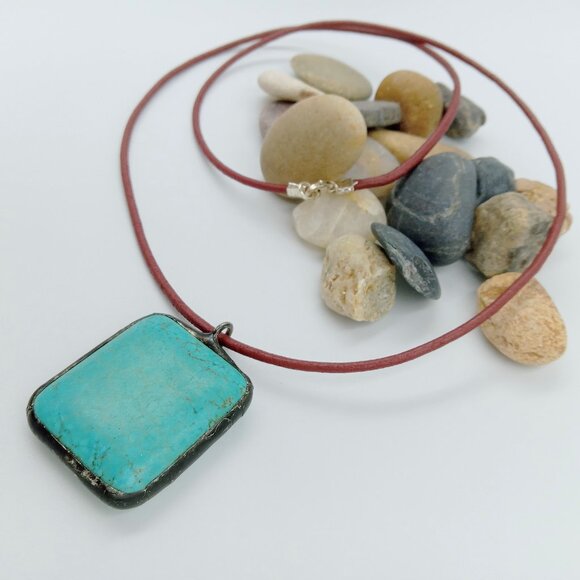 Oxidized Sterling Silver Artisan Turquoise - Picture 4 of 11